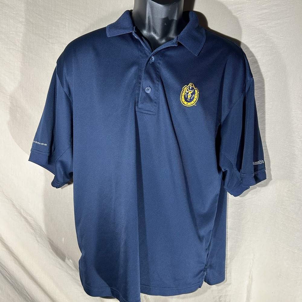 Columbia PFG Omni-shade Polo Shirt Murray State Racers Navy Blue Medium Vented